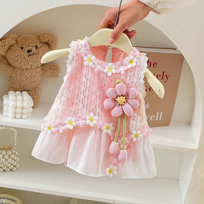 Lace floral romper