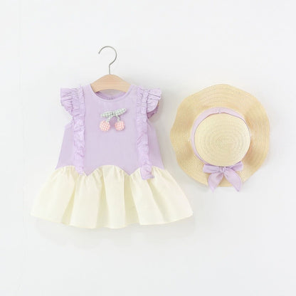 Double berry dress with hat