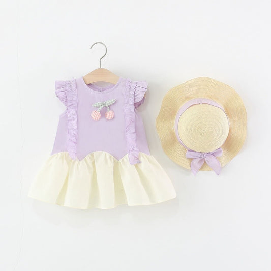 Double berry dress with hat