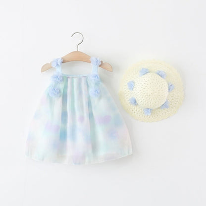 Ombré effect dress with hat