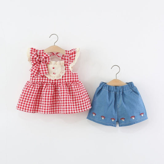Checkered top and shorts set