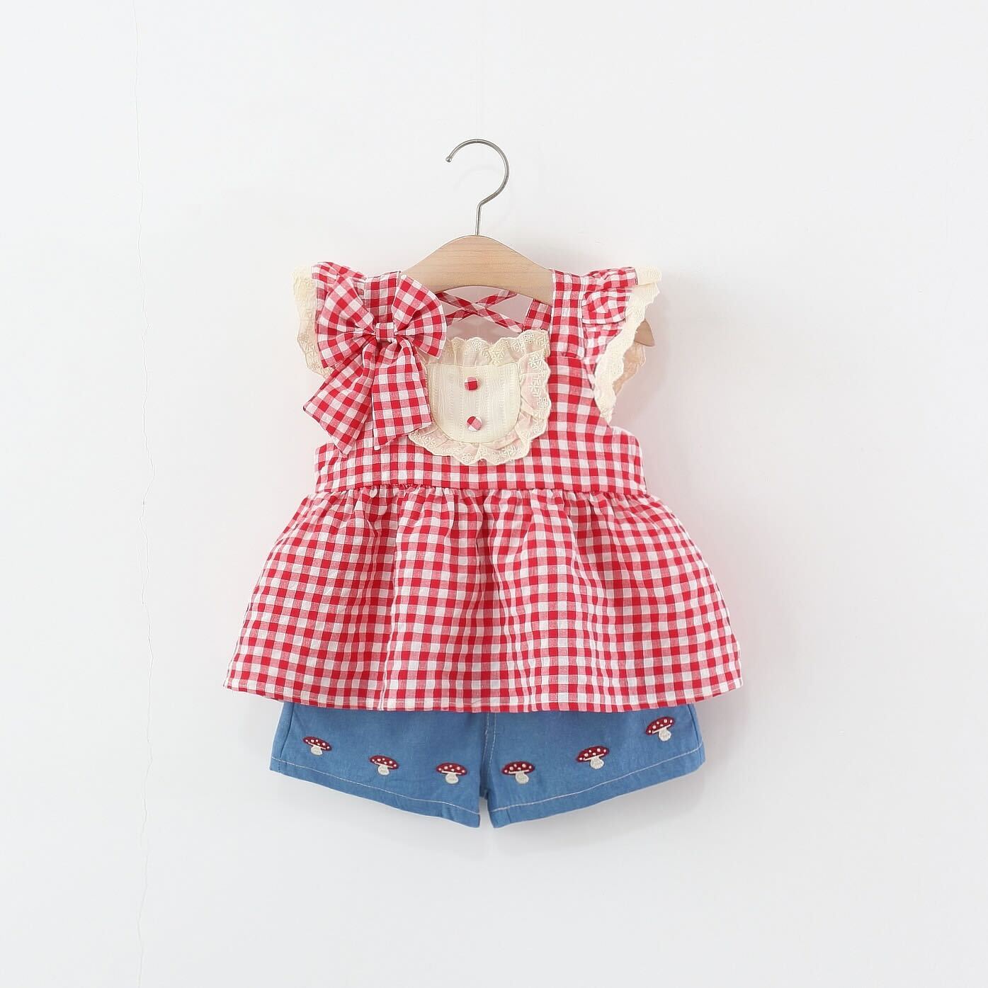 Checkered top and shorts set