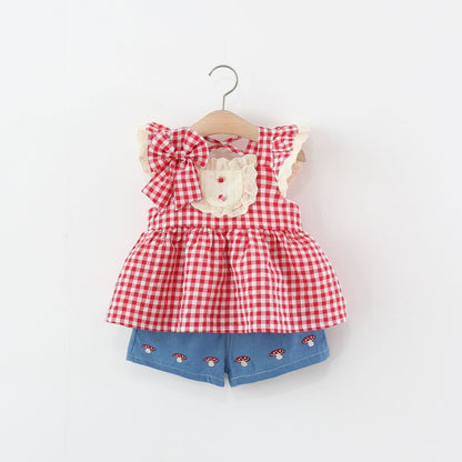 Checkered top and shorts set