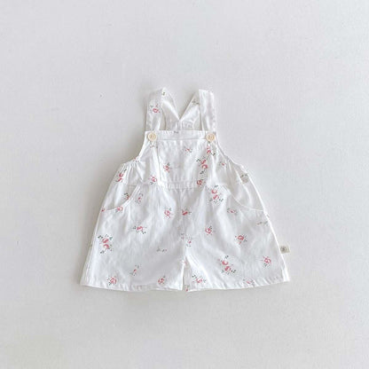 Flower printed dungaree set