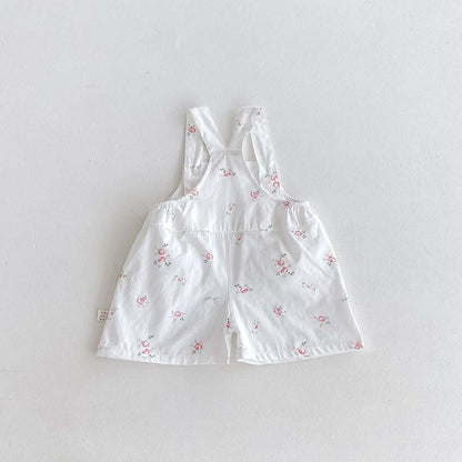 Flower printed dungaree set