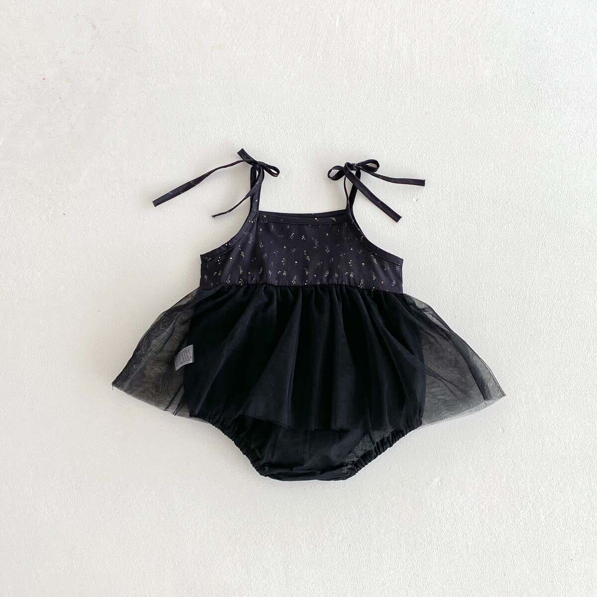 Black net dress style romper