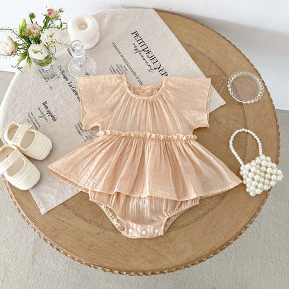 creased dress style romper