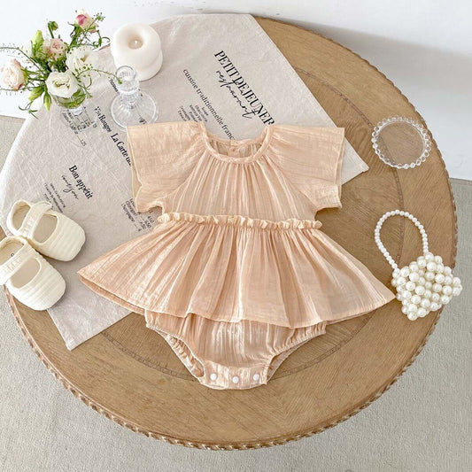 creased dress style romper