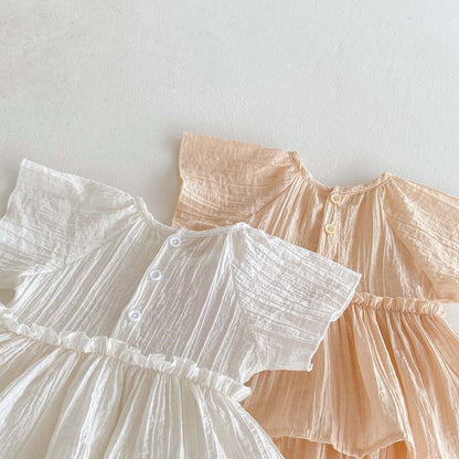 creased dress style romper