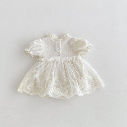 Lace Ribbed Romper