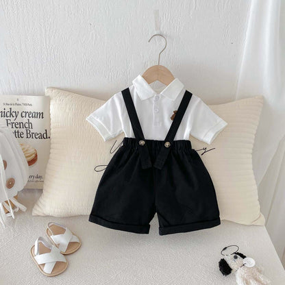 Polo t-shirt and dungaree set