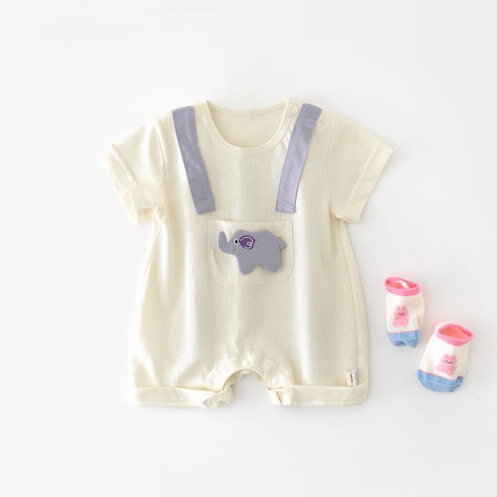Elephant cotton romper