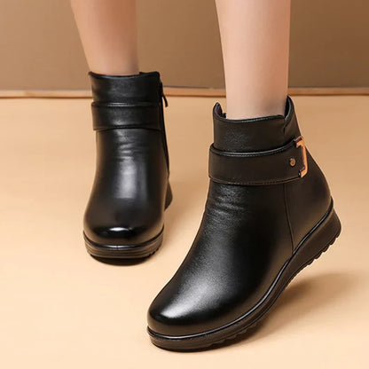 Elegant Orthopaedic Wool Women's Boot with Stylish Metal Buckle - Annabelle