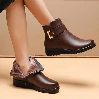Elegant Orthopaedic Wool Women's Boot with Stylish Metal Buckle - Annabelle