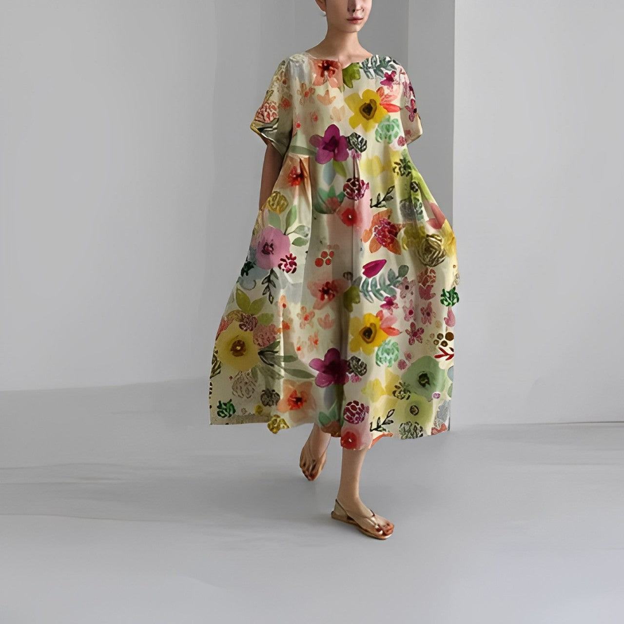Sophie™ - Comfortable Floral Cotton Dress