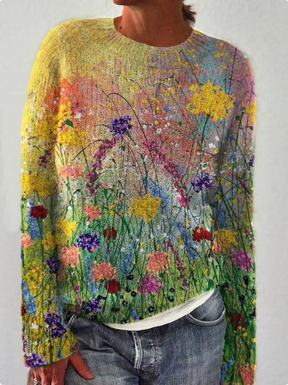 Sofia - Stylish women's jumper with beautiful 3D floral print