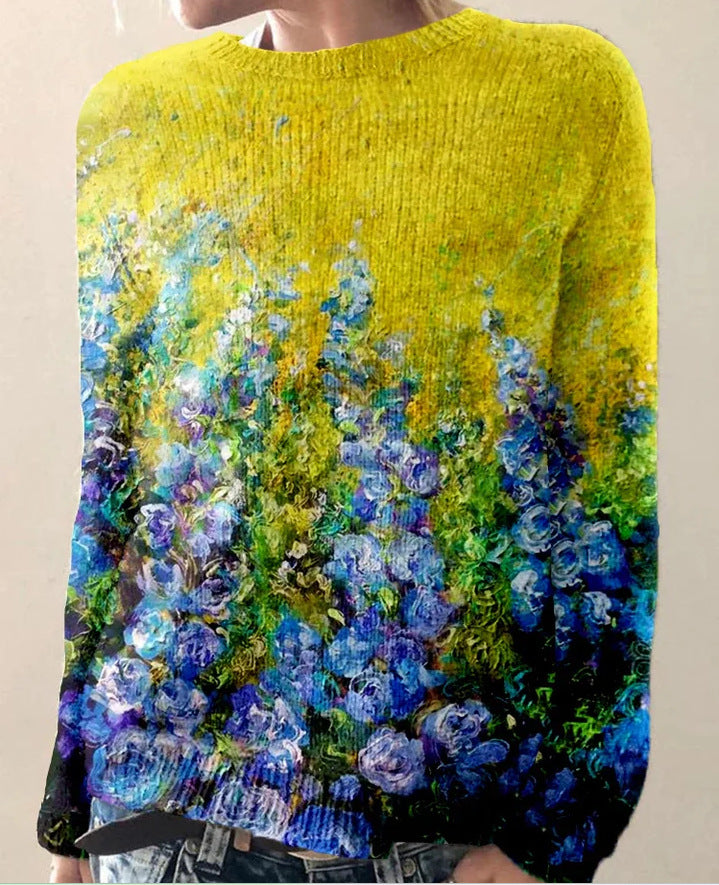 Sofia - Stylish women's jumper with beautiful 3D floral print