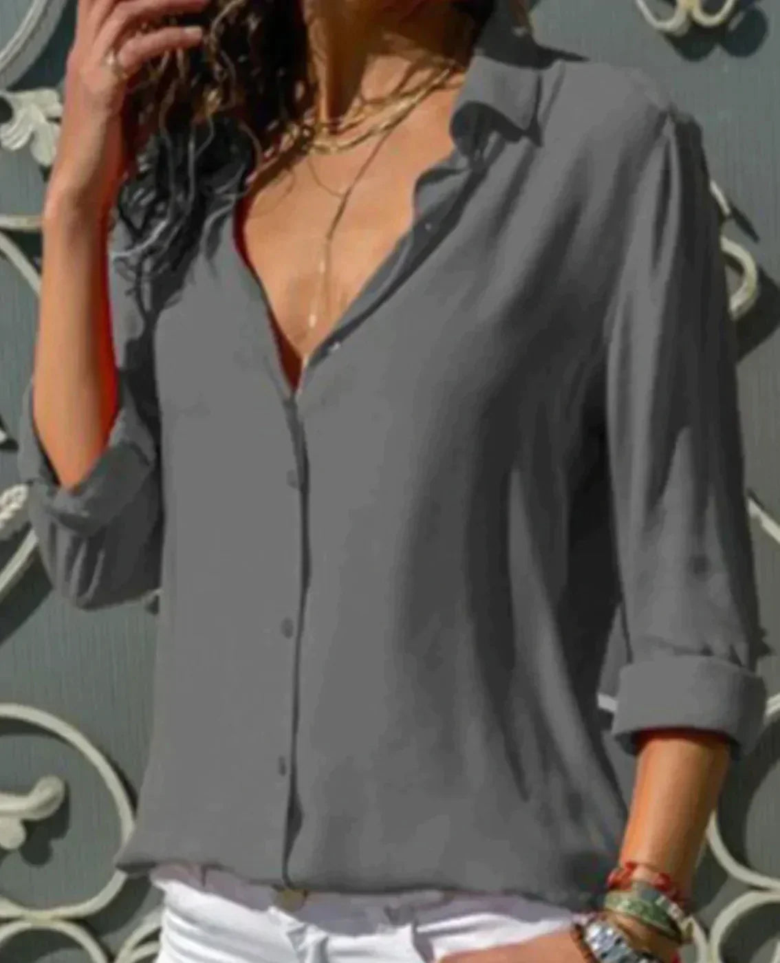 Julia - Elegant Satin Blouse for Women, Ideal for Every Occasion