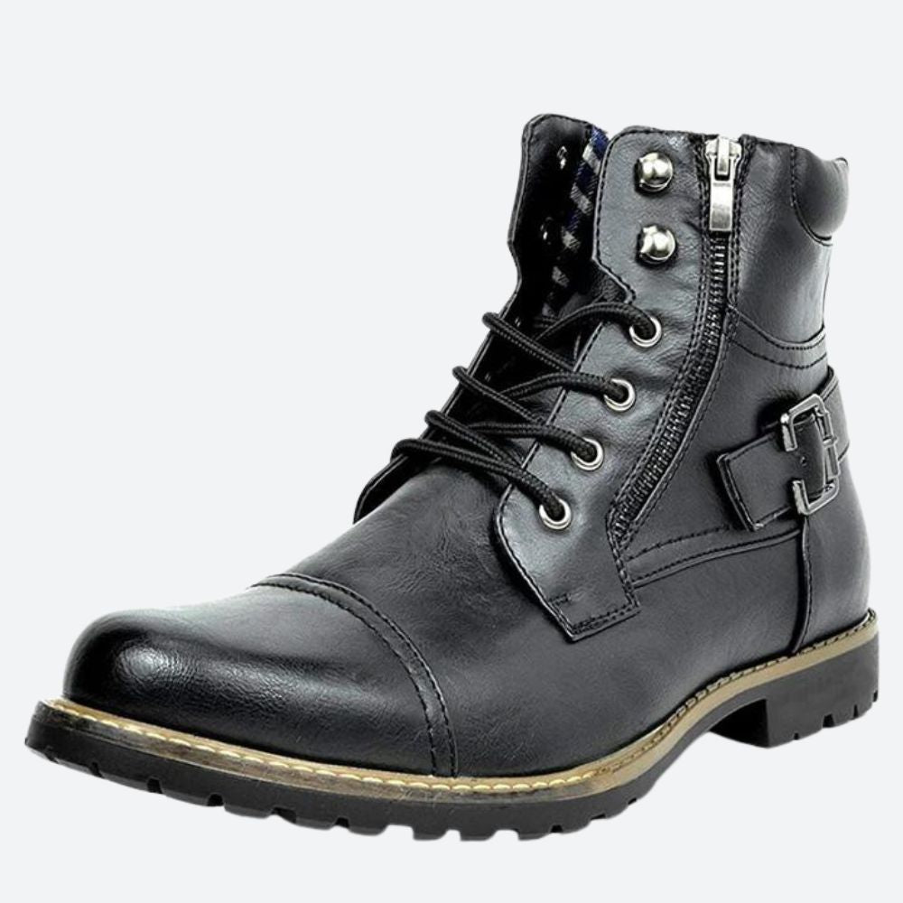 Stylish Raven Genuine Leather Motorcycle Boots for Adventurous Riders