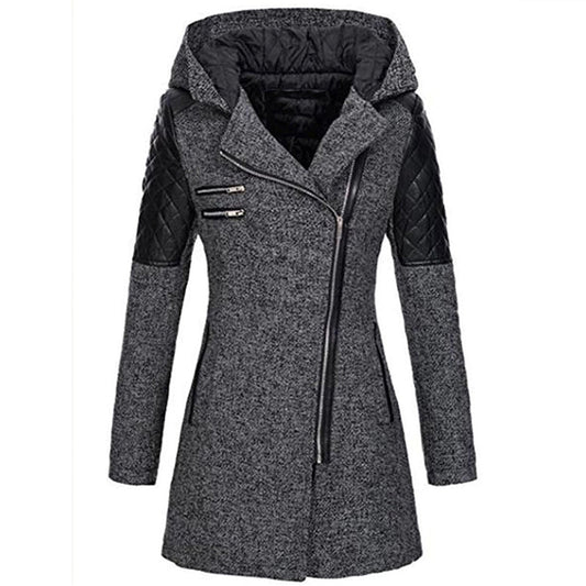 Riley - Women's long winter coat with trendy hood