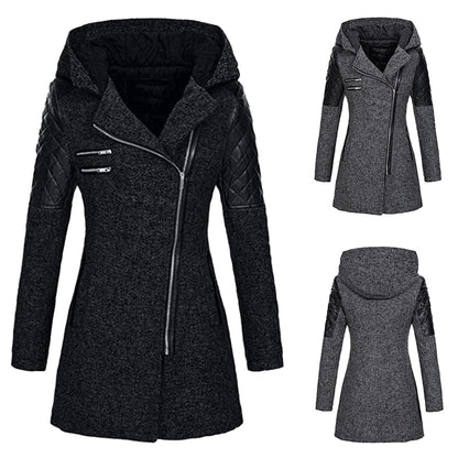 Riley - Women's long winter coat with trendy hood