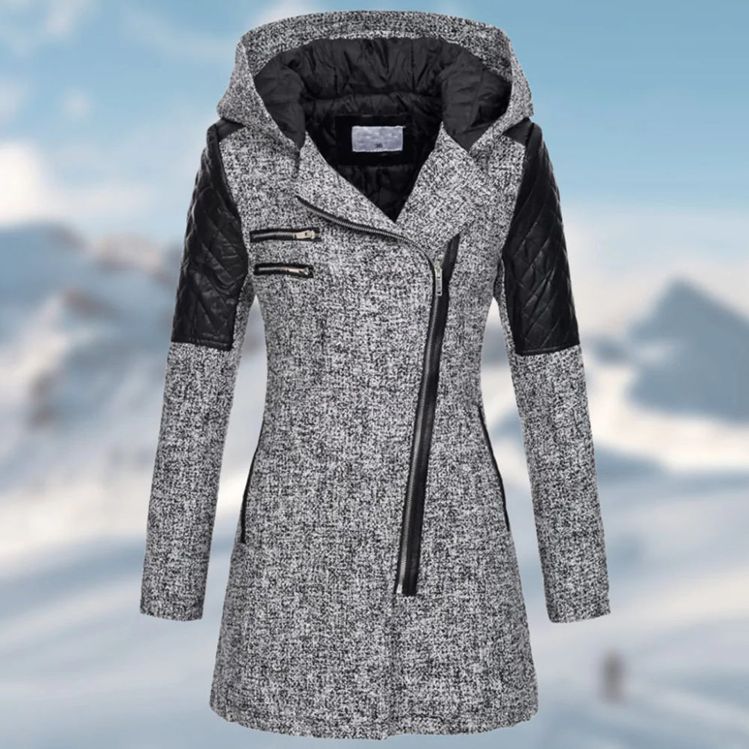 Riley - Women's long winter coat with trendy hood
