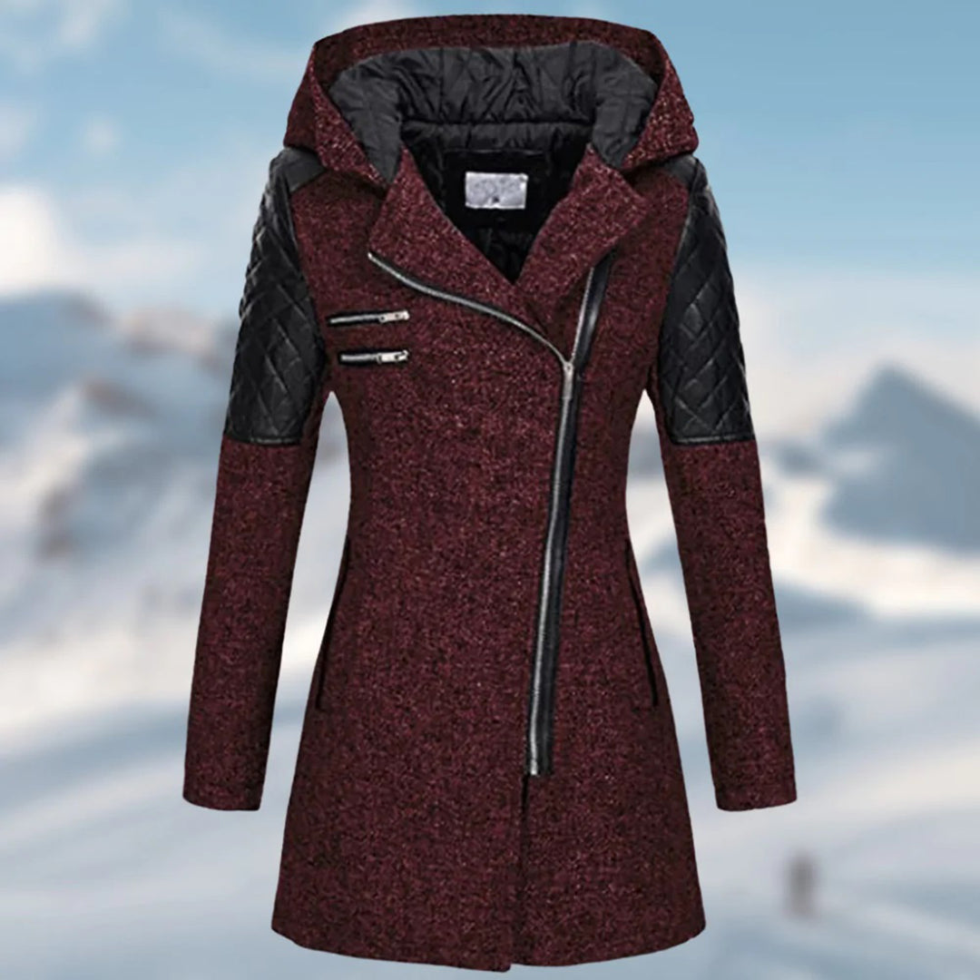 Riley - Women's long winter coat with trendy hood