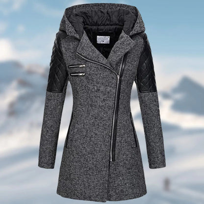 Riley - Women's long winter coat with trendy hood
