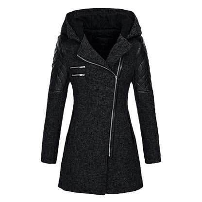 Riley - Women's long winter coat with trendy hood