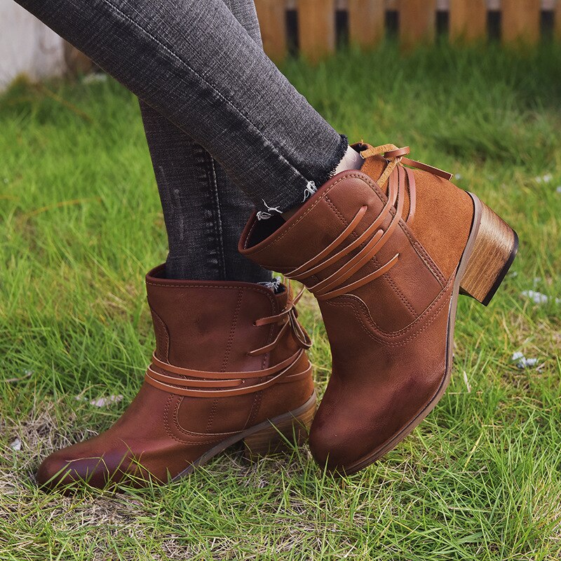 Vintage Lace-up Boots for Women - Greta Style