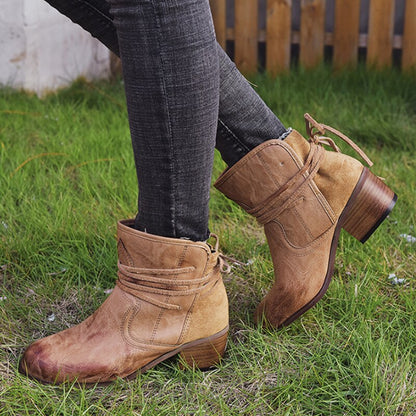 Vintage Lace-up Boots for Women - Greta Style