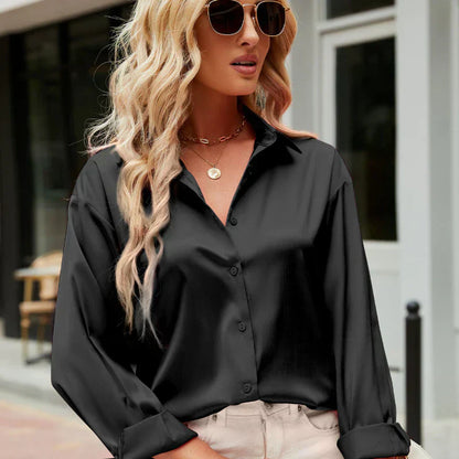 Brianna - Chic Satin Women's Blouse for an Elegant Appearance