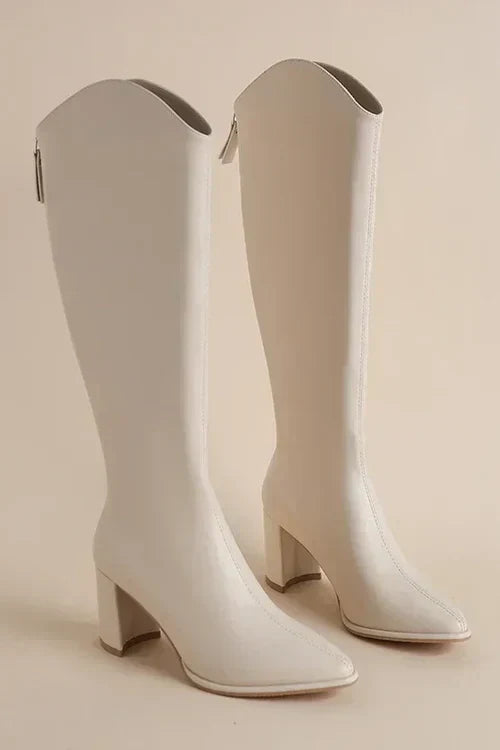 Bianca - Trendy Pointed Knee High Boots for a Fashionable Look