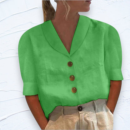 Arabella - Elegant Cotton and Linen T-shirt for Women