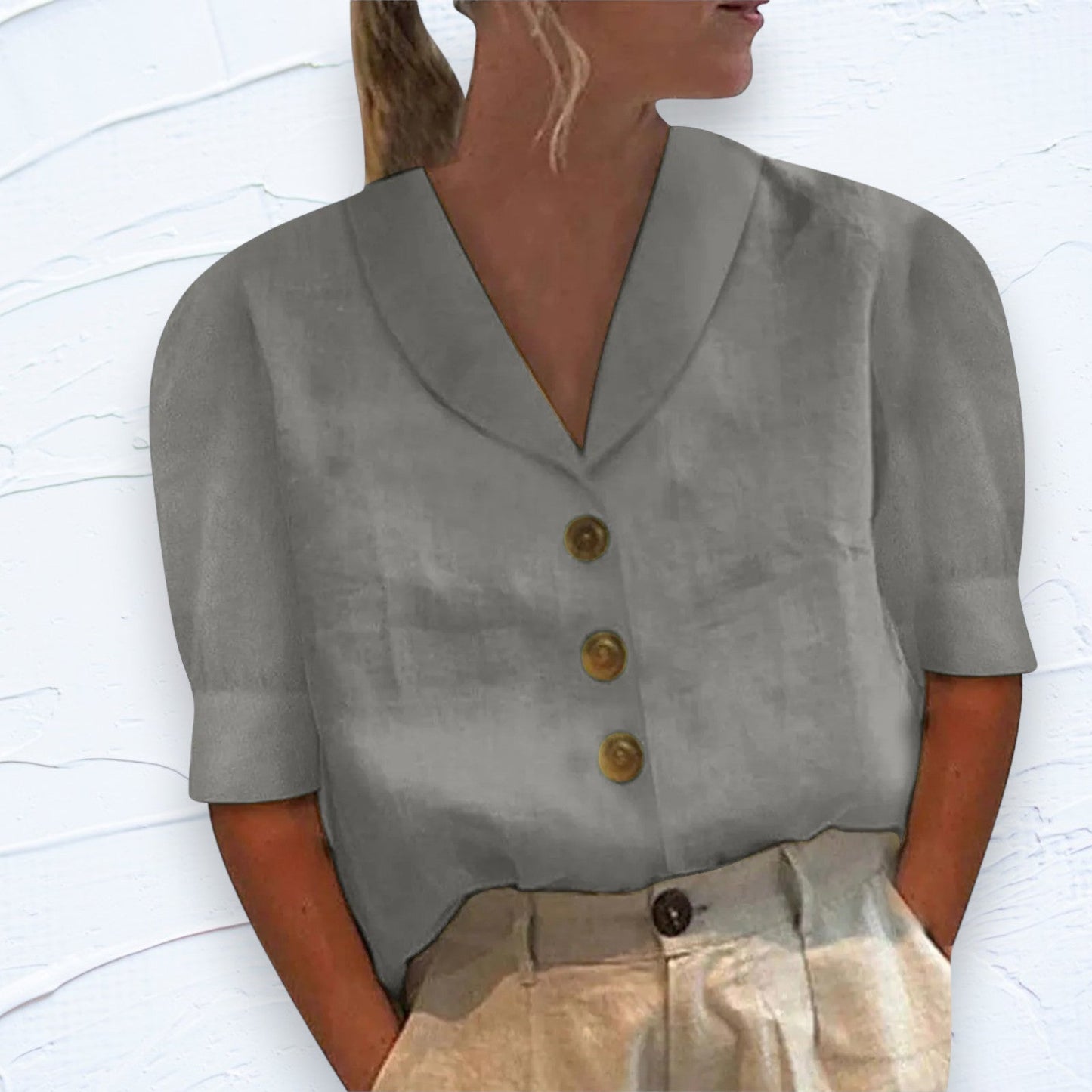 Arabella - Elegant Cotton and Linen T-shirt for Women