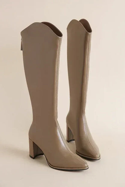Bianca - Trendy Pointed Knee High Boots for a Fashionable Look