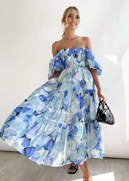 Jowena - Stylish Off-Shoulder Midi Dress