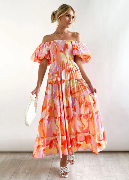 Jowena - Stylish Off-Shoulder Midi Dress