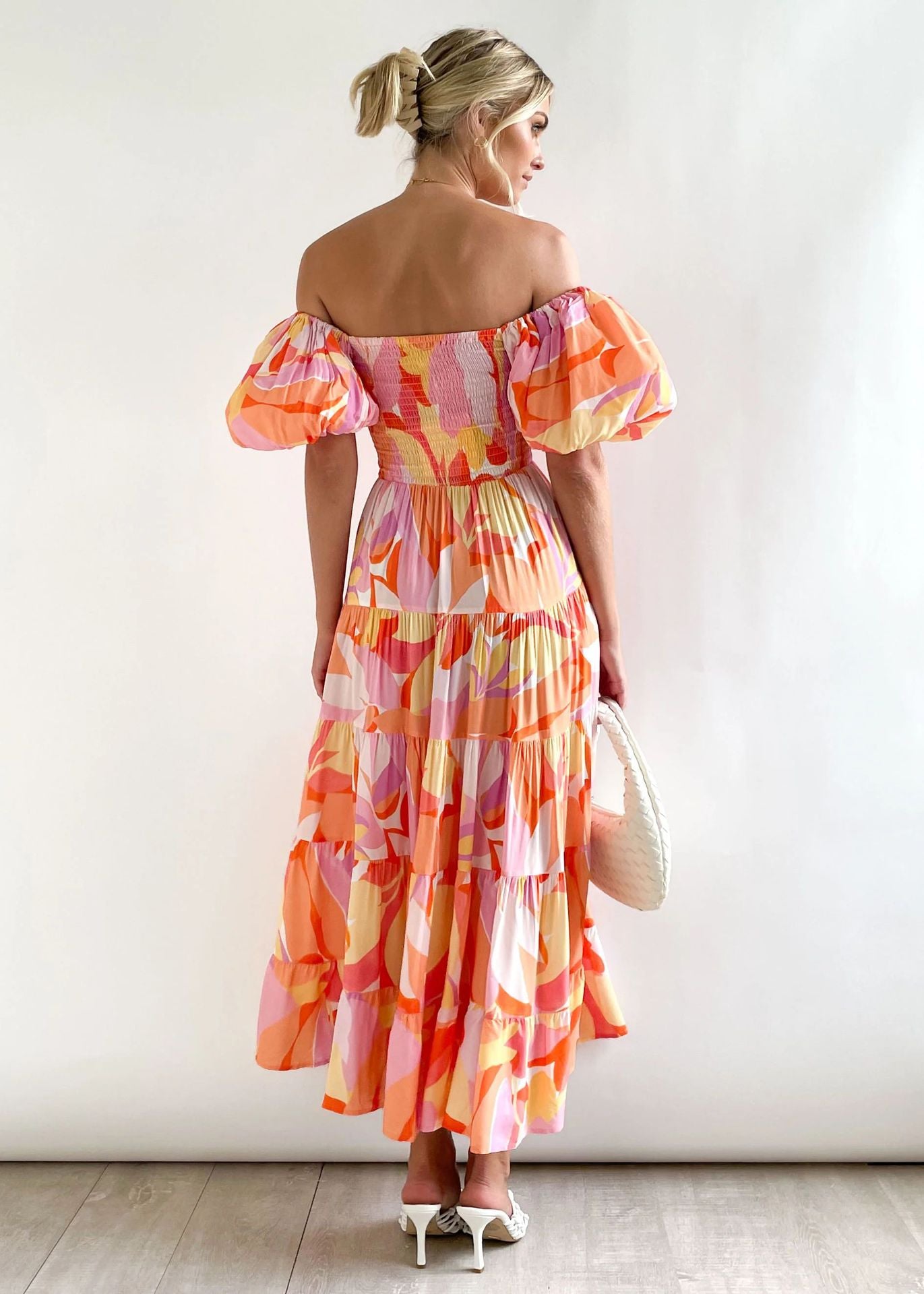 Jowena - Stylish Off-Shoulder Midi Dress