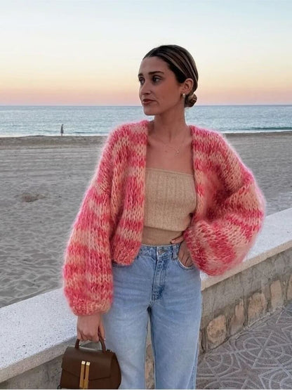 Bridget - Stylish Striped Open Sweater for a Trendy Look