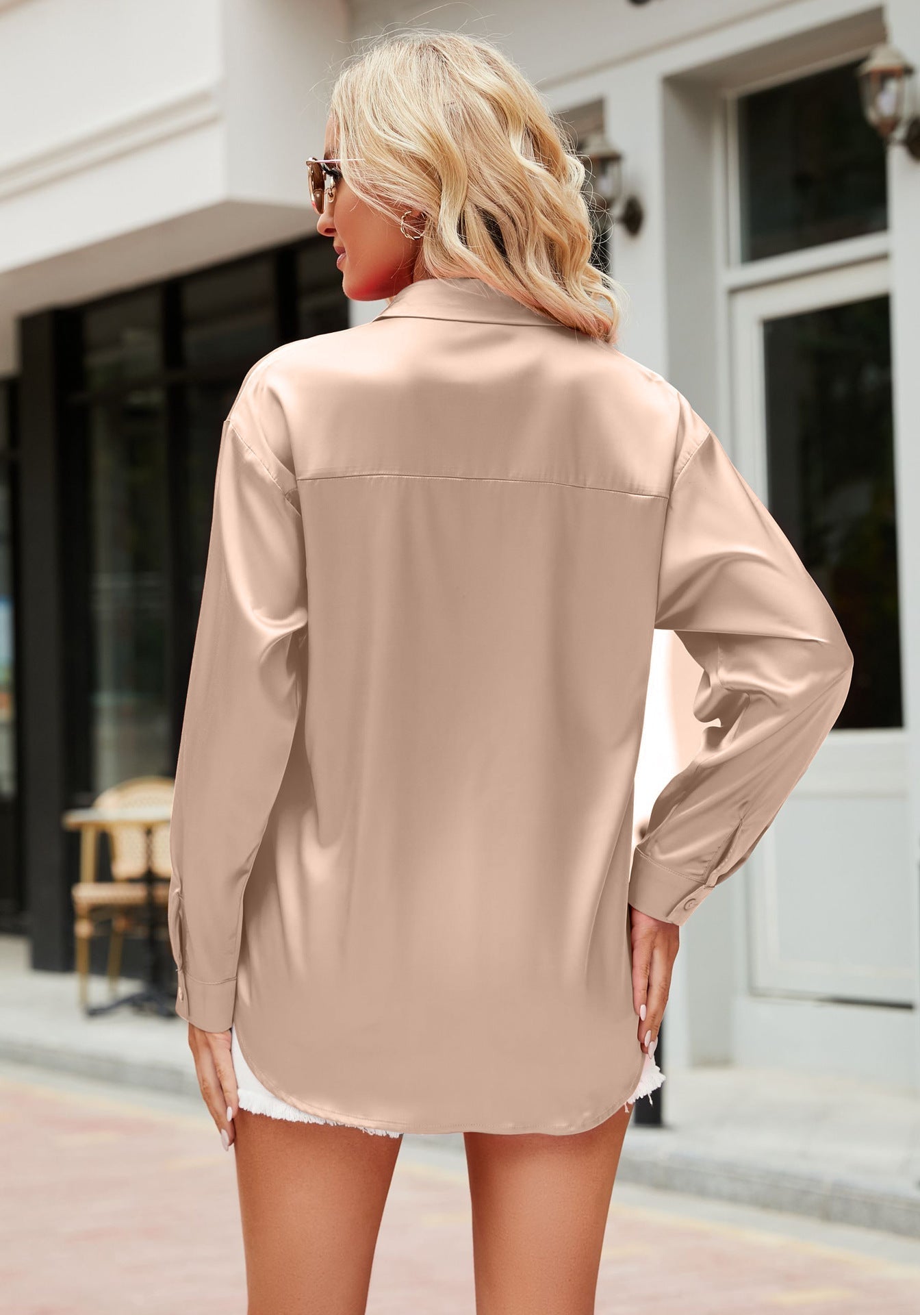 Brianna - Chic Satin Women's Blouse for an Elegant Appearance