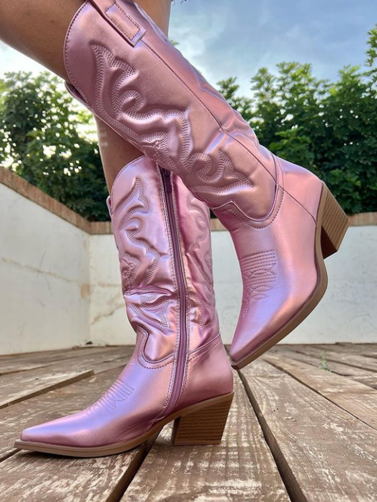 Gracie - Chic metallic cowboy boots for an irresistible look!