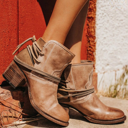 Vintage Lace-up Boots for Women - Greta Style