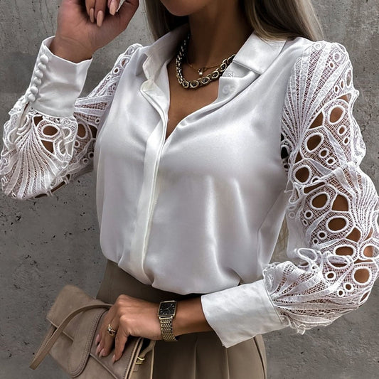 Elin - Luxury Blouse with Lace for Women: Stylish and Comfortable