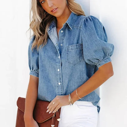 Helen - Timeless and Chic Autumn Denim Blouse for Women