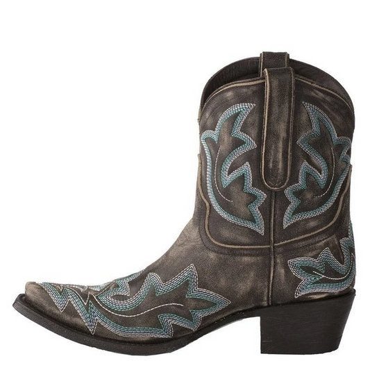 Stylish embroidered leather cowboy boots - Laurice