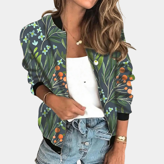 Stylish women's coat with trendy print