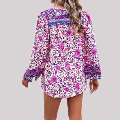 Elegant Kara Bohème Blouse with Stylish Paisley Print for Women