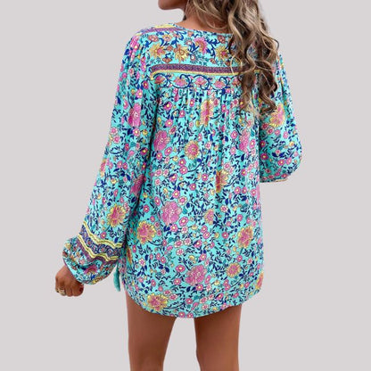 Elegant Kara Bohème Blouse with Stylish Paisley Print for Women