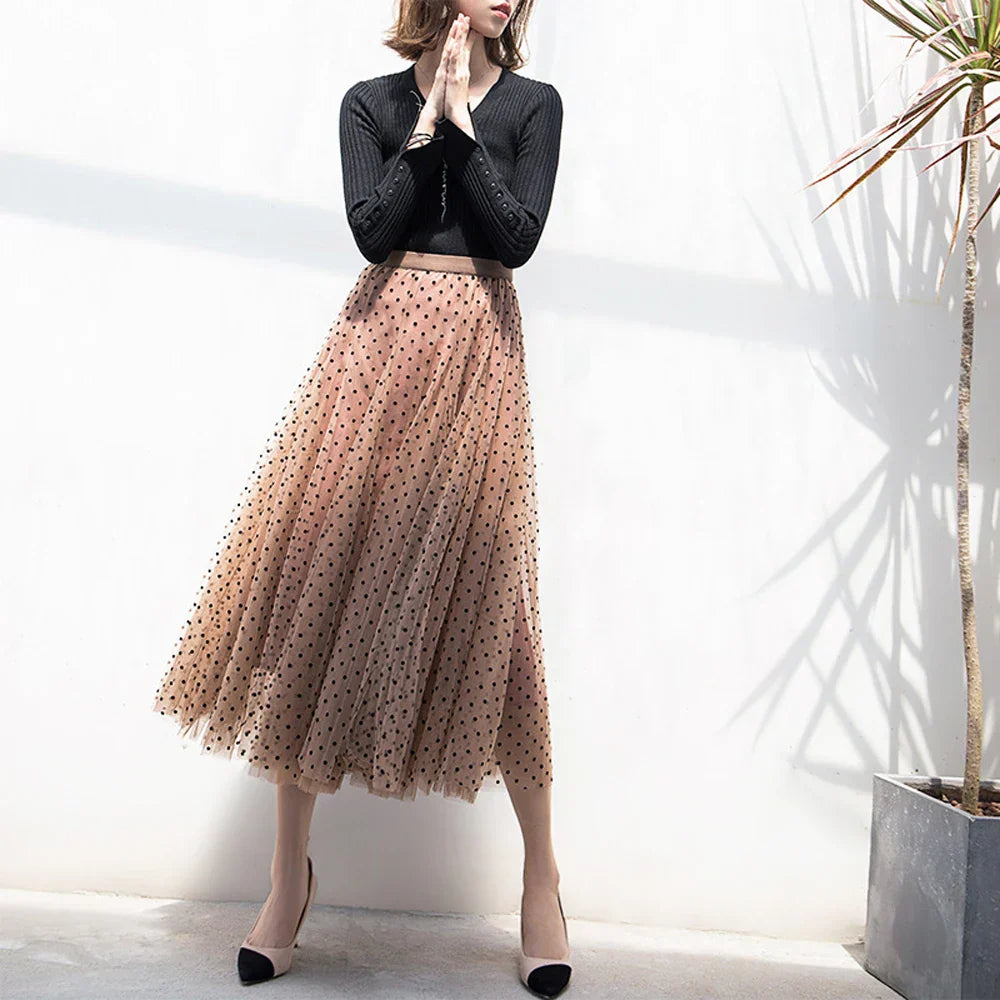 Elena - Dotted Long Skirt